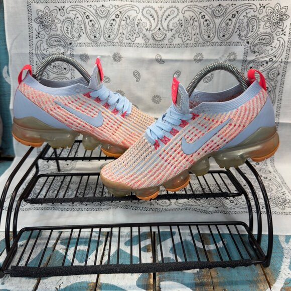 Nike Air VaporMax Flyknit 3 Orange Running Shoes Sneakers Women's Size 5.5 - Picture 1 of 9